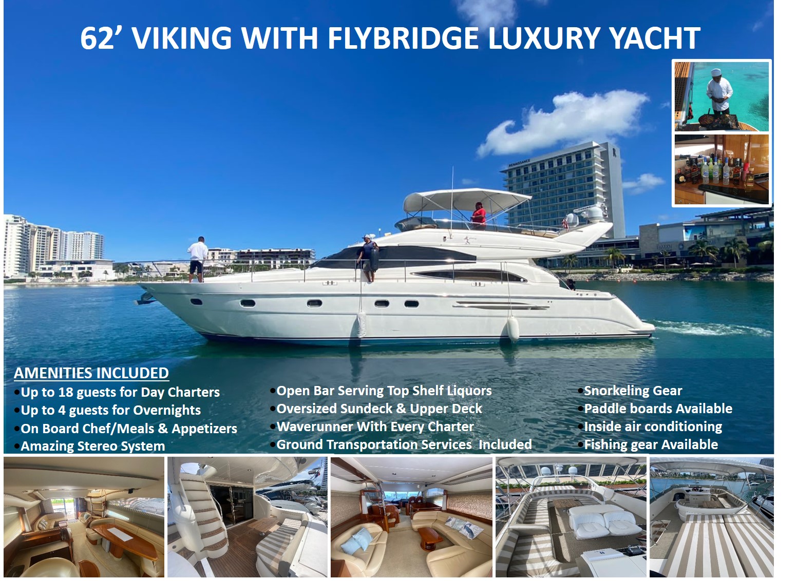 62’ Viking With Flybridge Luxury Yacht